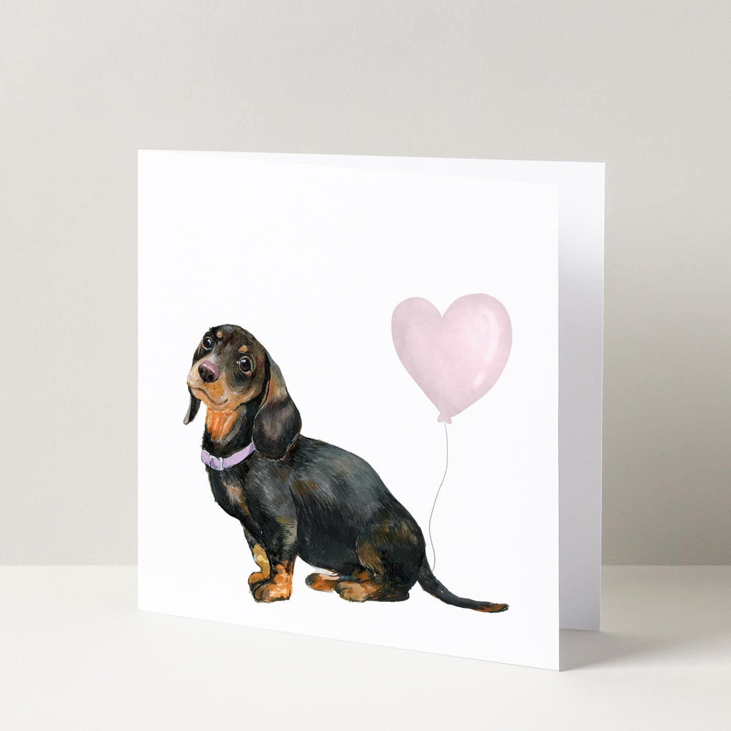 Dachshund Balloon Greetings Card, Birthday Card, Celebrations Card, Dachshund Lover, Dog Lover Card, Sausage Dog Birthday Card