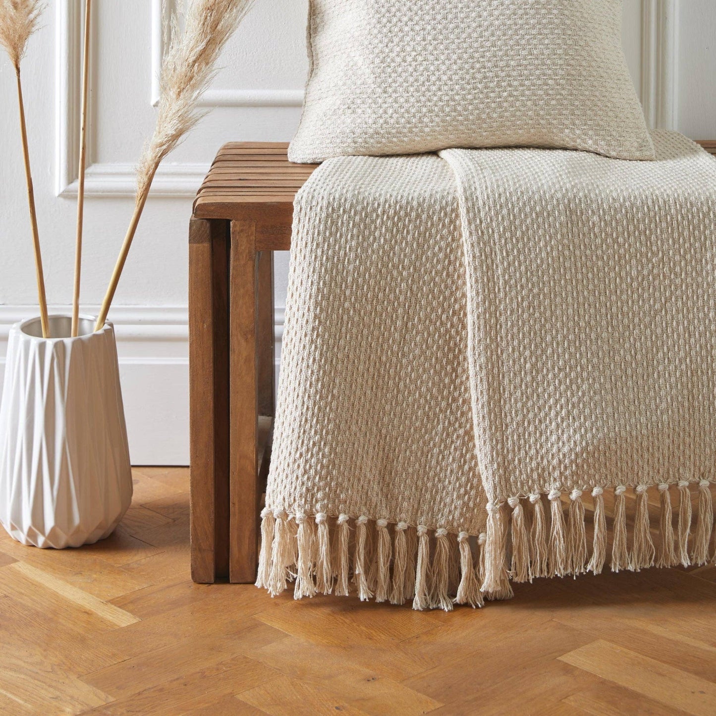 Hayden Throw by Drift Home in Cream: 130 x 180cm