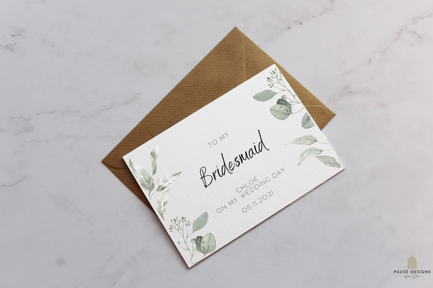 Personalised To My Bridesmaid Wedding Day Card