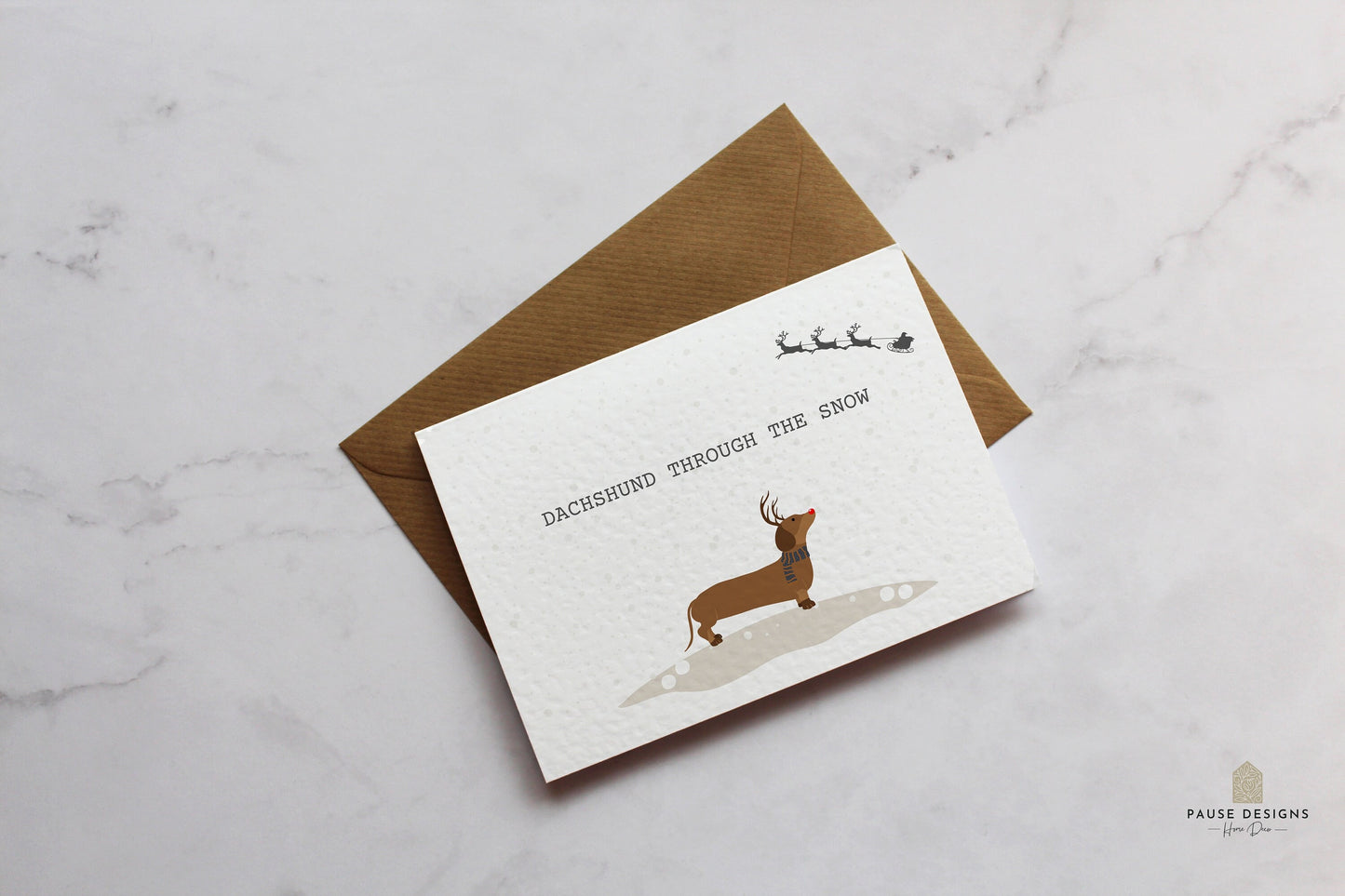 Dachshund Through The Snow Christmas Wish Christmas Card | Christmas Card Wife | Christmas Card Husband | A6 Card | Cute Christmas Card