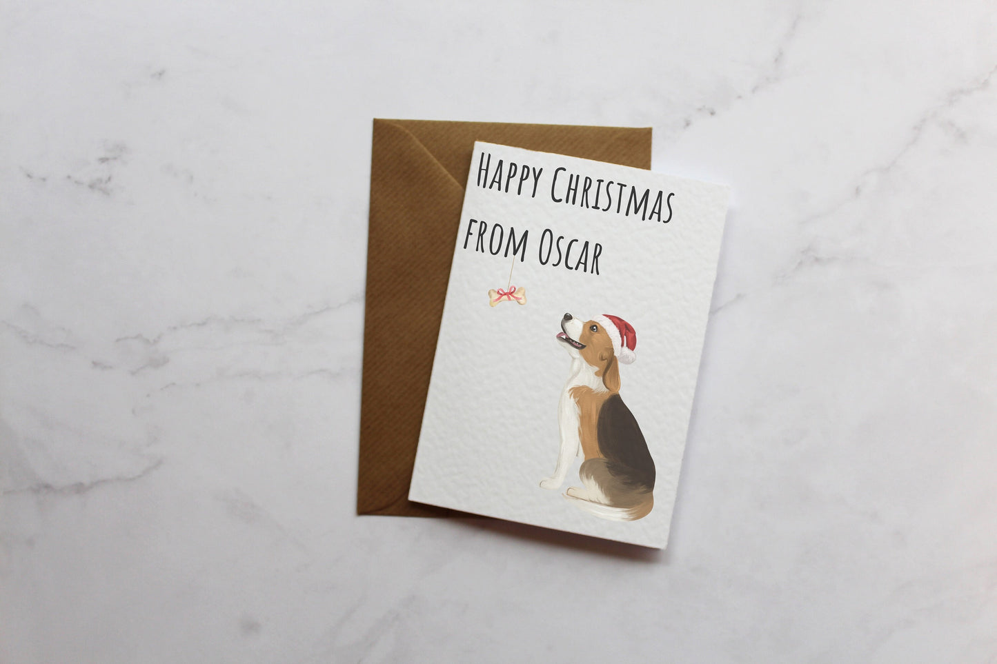 a card with a picture of a dog on it