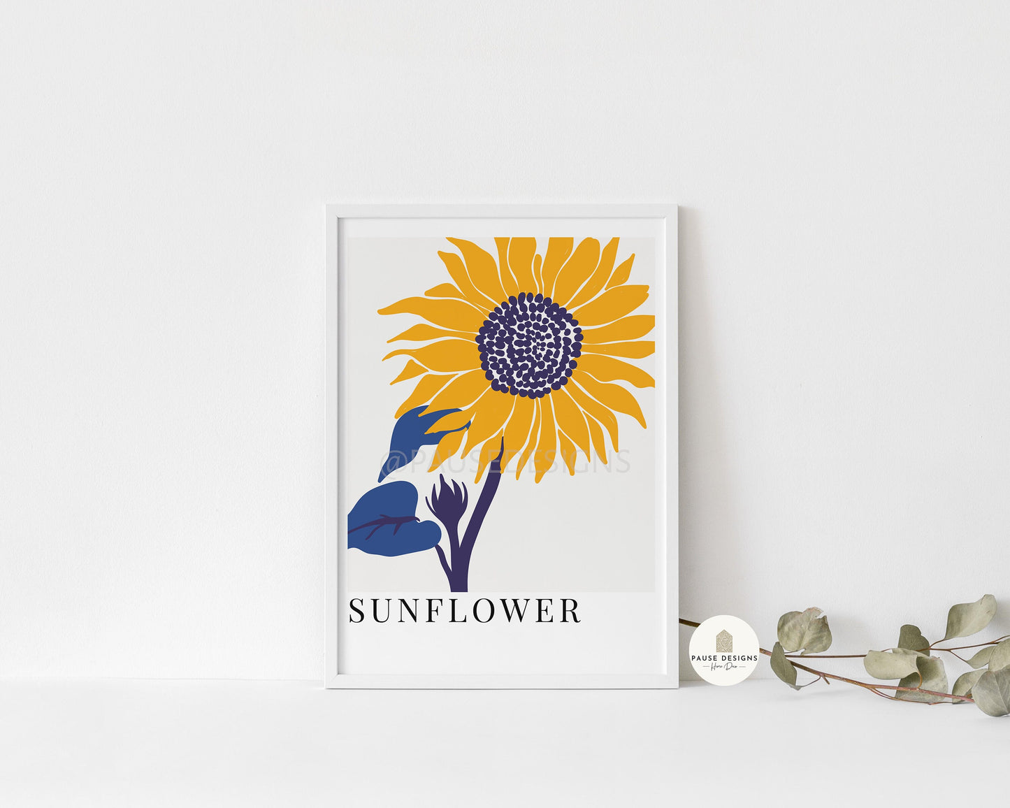 a picture of a sunflower with a blue bird on it
