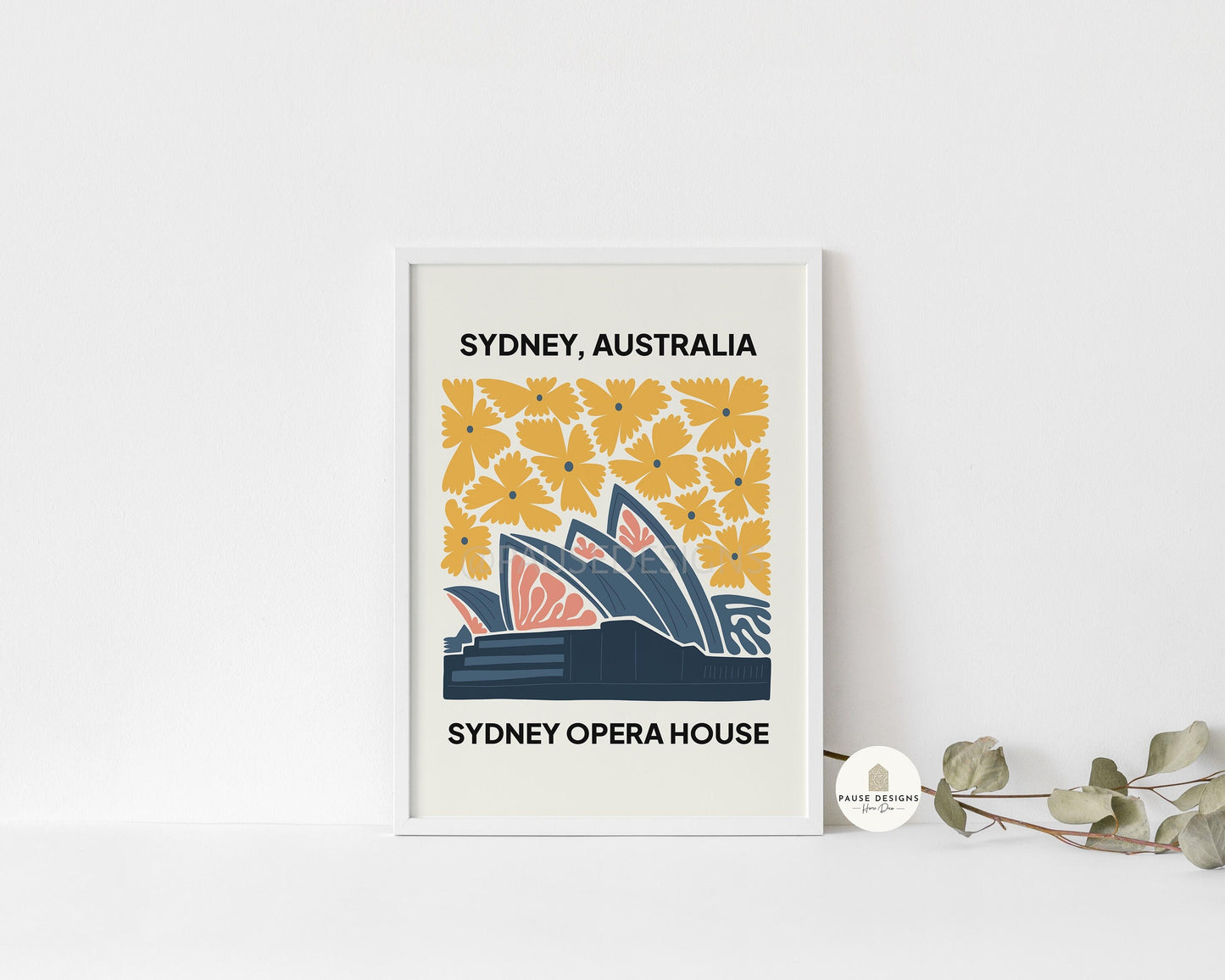 Sydney Opera House, Australia, Modern Abstract Travel Wall Art Print | UNFRAMED PRINTS | Home Decor | A3/A4/A5 Prints | Prints for Framing