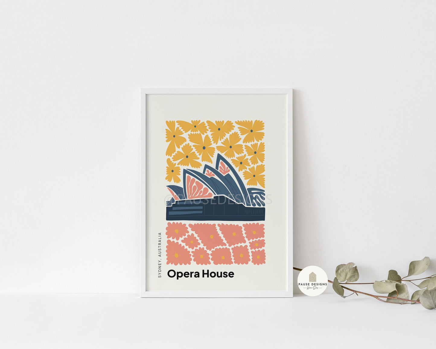 Sydney Opera House, Australia, Modern Abstract Travel Wall Art Print | UNFRAMED PRINTS | Home Decor | A3/A4/A5 Prints | Prints for Framing