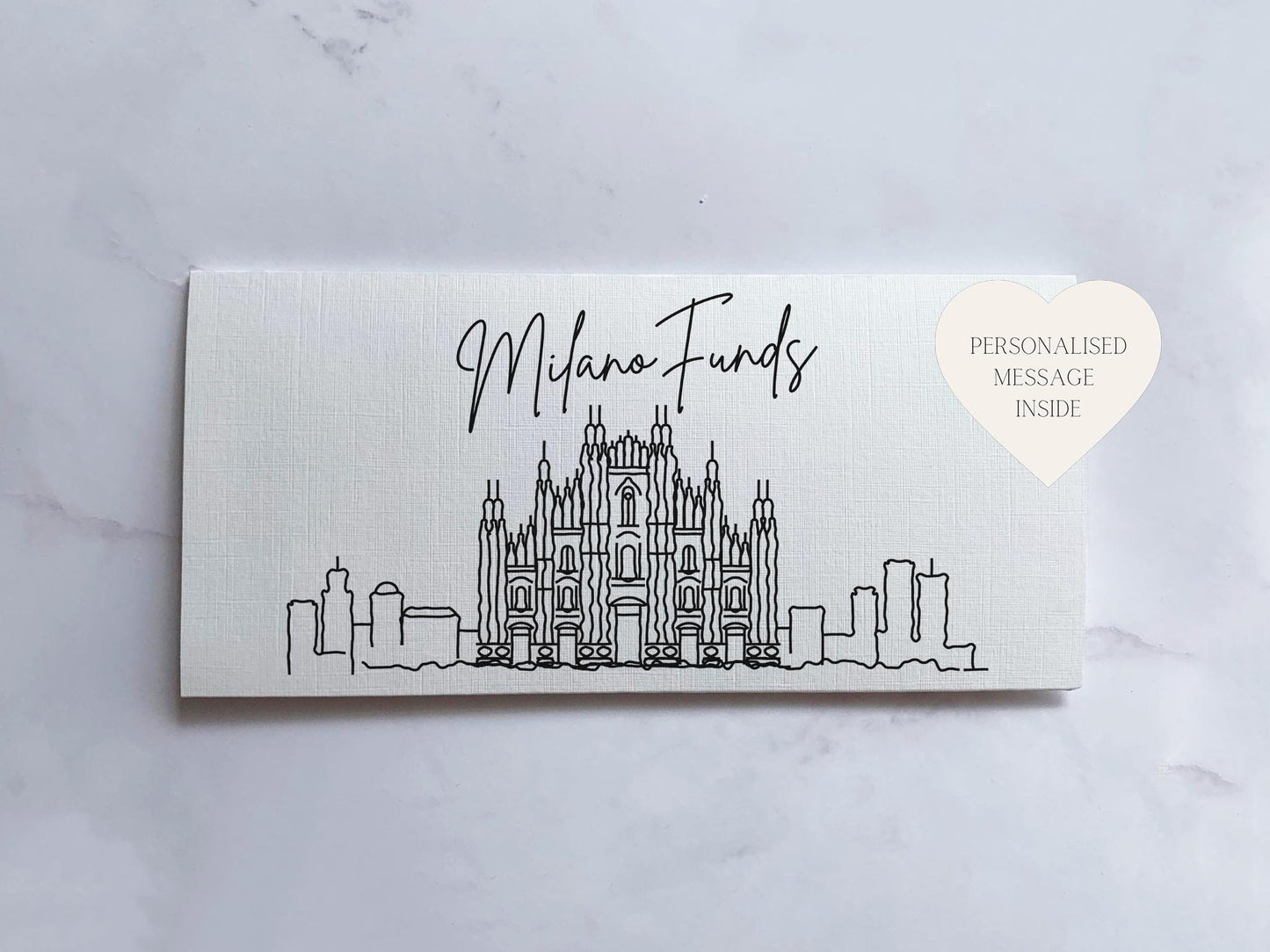 Milano Travel Money Wallet Card | Ticket or Cash Envelope Wallet For Gap Year, Surprise Trip Reveal Or Honeymoon | Travel Gift |