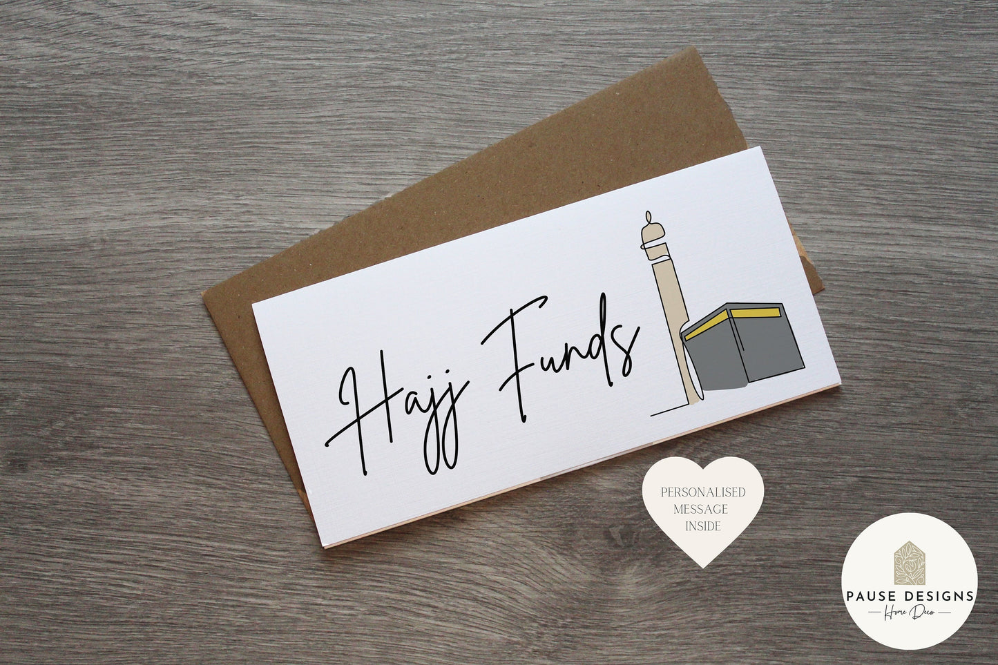 Hajj Funds Money Wallet Card | Cash Envelope | Islamic Gift