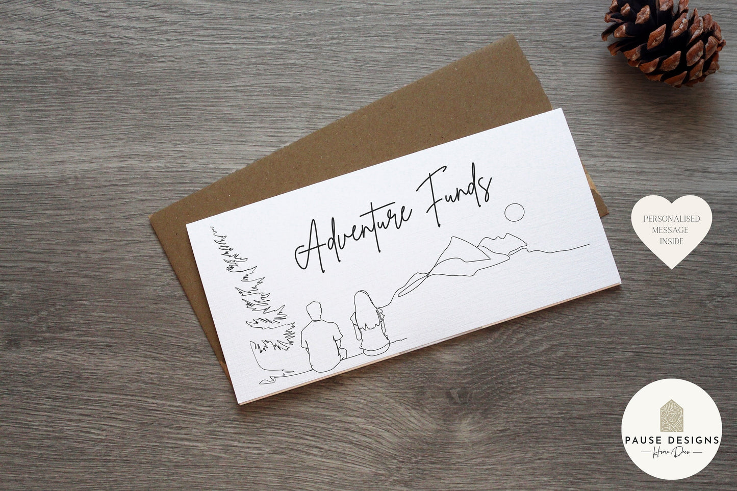 Couple Adventure Funds Money Wallet Card | Cash Envelope Wallet for Trekkers, Mountain Climbers, Hill Walker , Nature Lovers