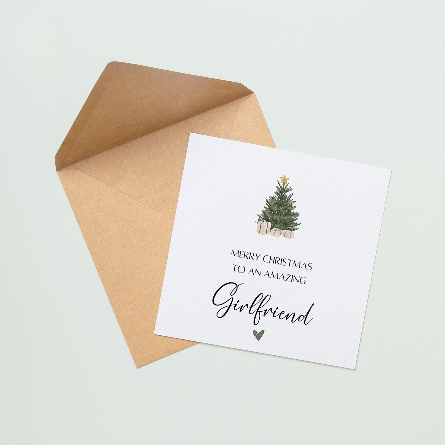 Merry Christmas Card for Girlfriend Luxury Partner Greeting Card Festive Holiday Gift for Her