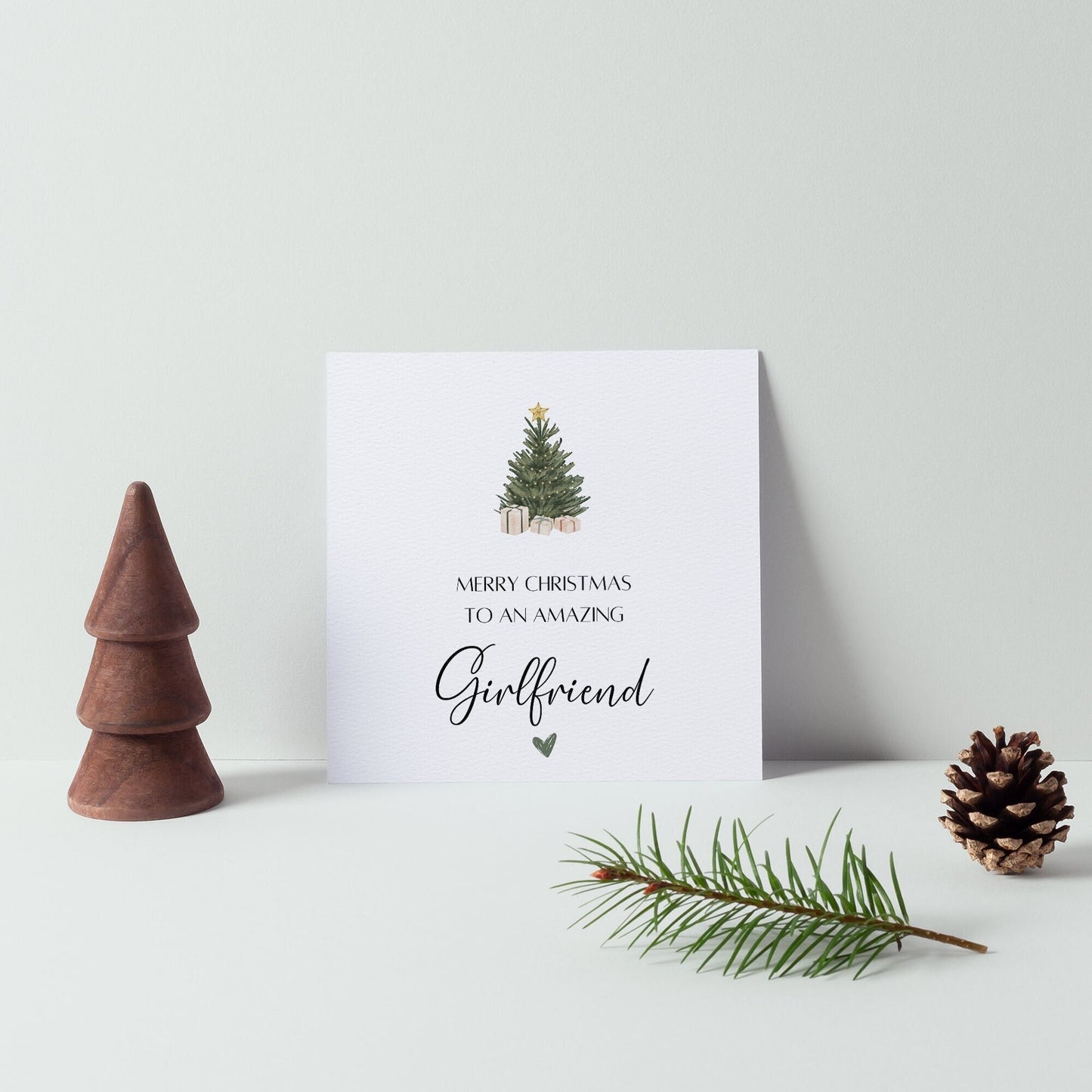 Merry Christmas Card for Girlfriend Luxury Partner Greeting Card Festive Holiday Gift for Her