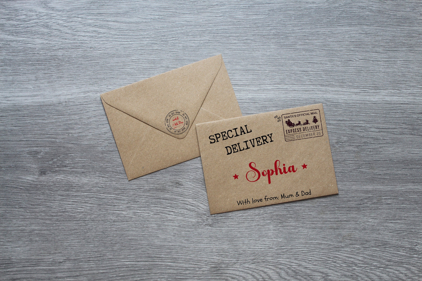 Personalised Christmas Cash Money Envelope, Christmas Money Gifting, Kids Cash Gift, Cash Envelope, Special Delivery Christmas Gift