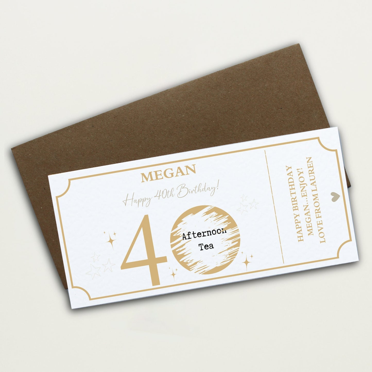 Personalised 40th Birthday Scratch To Reveal Ticket, Birthday Scratch Card, Happy Birthday Reveal Gift, Surprise Gift, Birthday Scratch Card