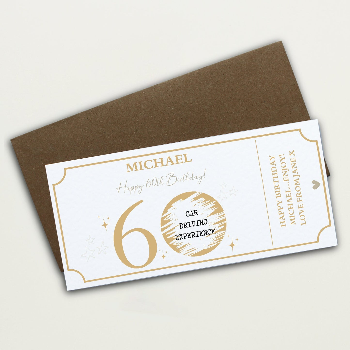 Personalised 60th Birthday Scratch To Reveal Ticket, Birthday Scratch Card, Happy Birthday Reveal Gift, Surprise Gift, Birthday Scratch Card