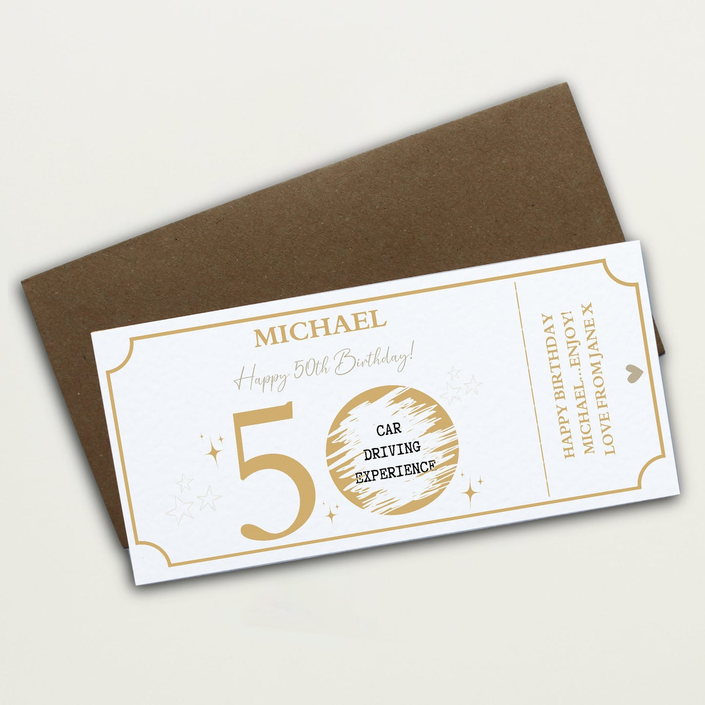 Personalised 50th Birthday Scratch To Reveal Ticket, Birthday Scratch Card, Happy Birthday Reveal Gift, Surprise Gift, Birthday Scratch Card
