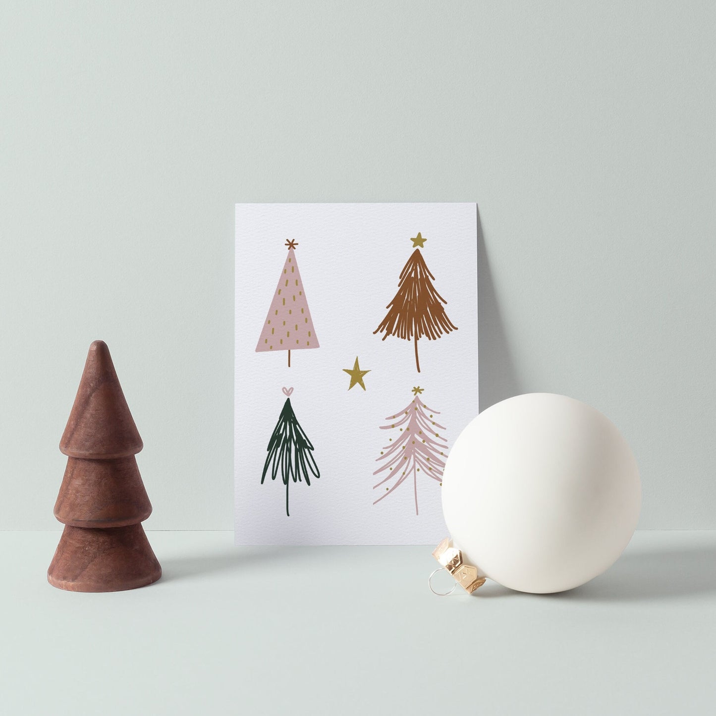 Cute Scribble Christmas Trees Christmas Card | Christmas Card Wife | Christmas Card Husband | A6 Card | Abstract Christmas Card