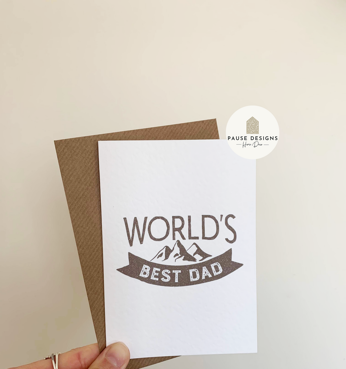 World's Best Dad Mountains & Banner Father's Day Greetings Card