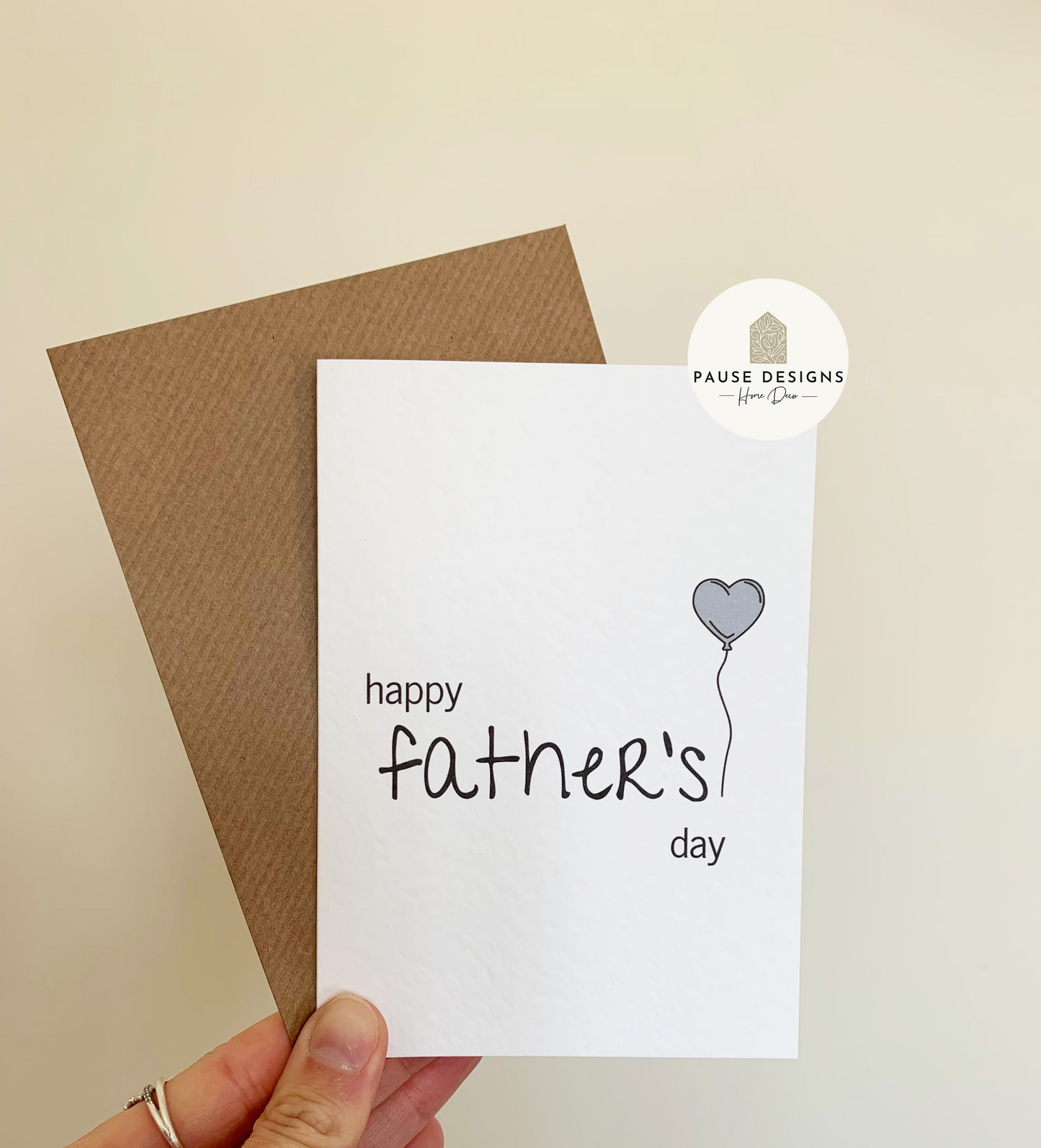 Happy Father's Day Minimalist Blue Balloon Greeting Card