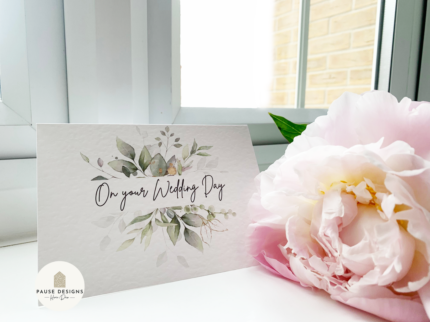 Botanical On Your Wedding Day Greetings Card