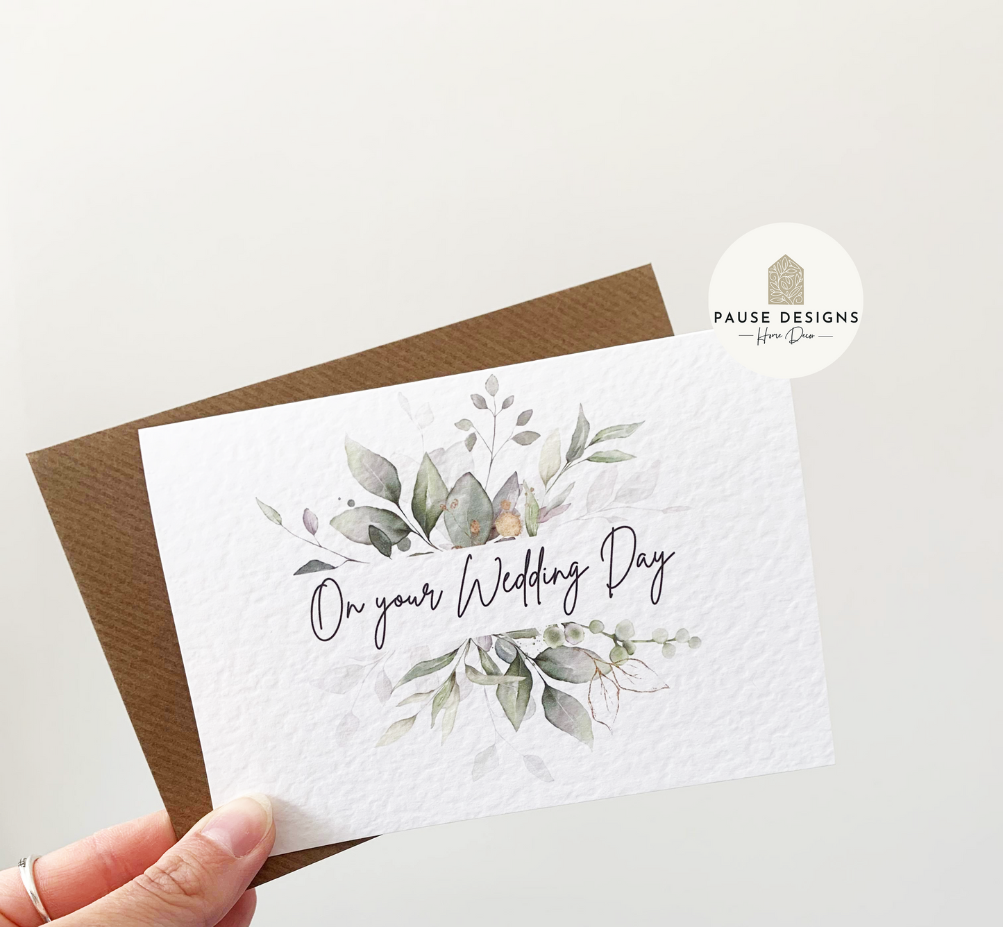 Botanical On Your Wedding Day Greetings Card