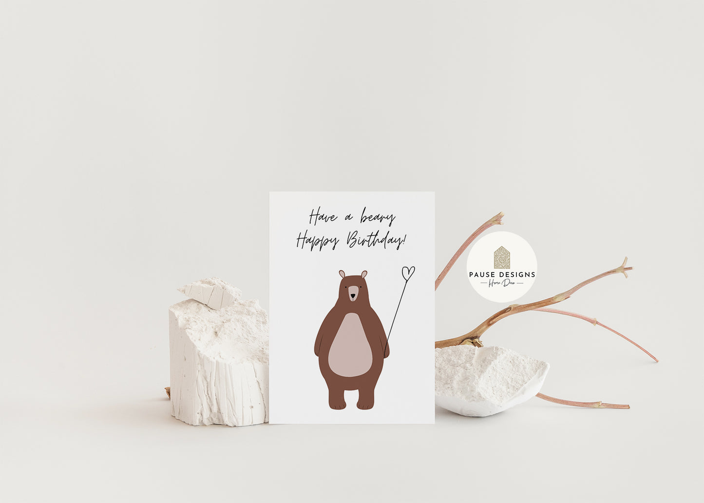 Have A Very BEARY Happy Birthday Cute Bear Birthday Greeting Card