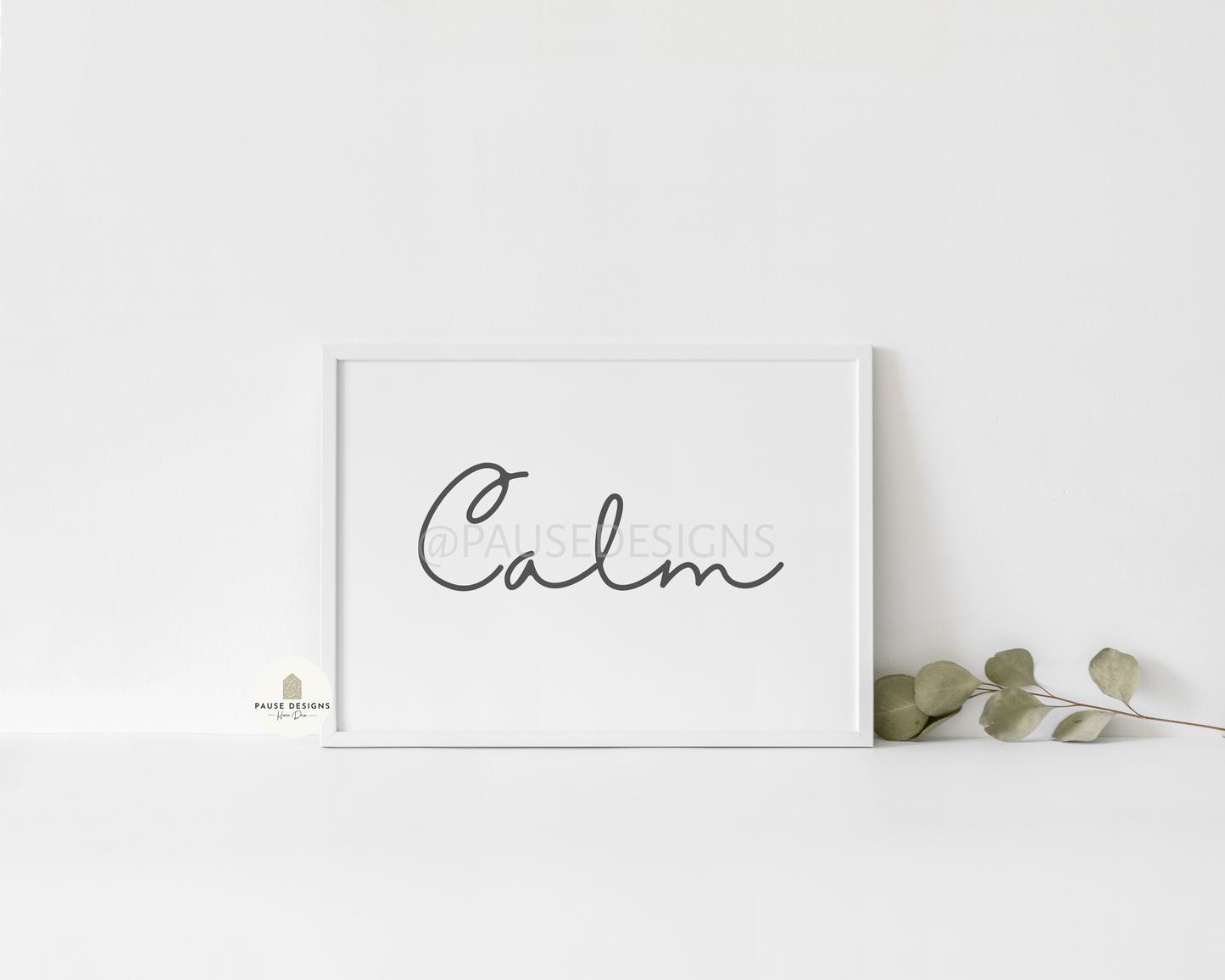 Calm Grey Typography Wall Art Print | Unframed Print