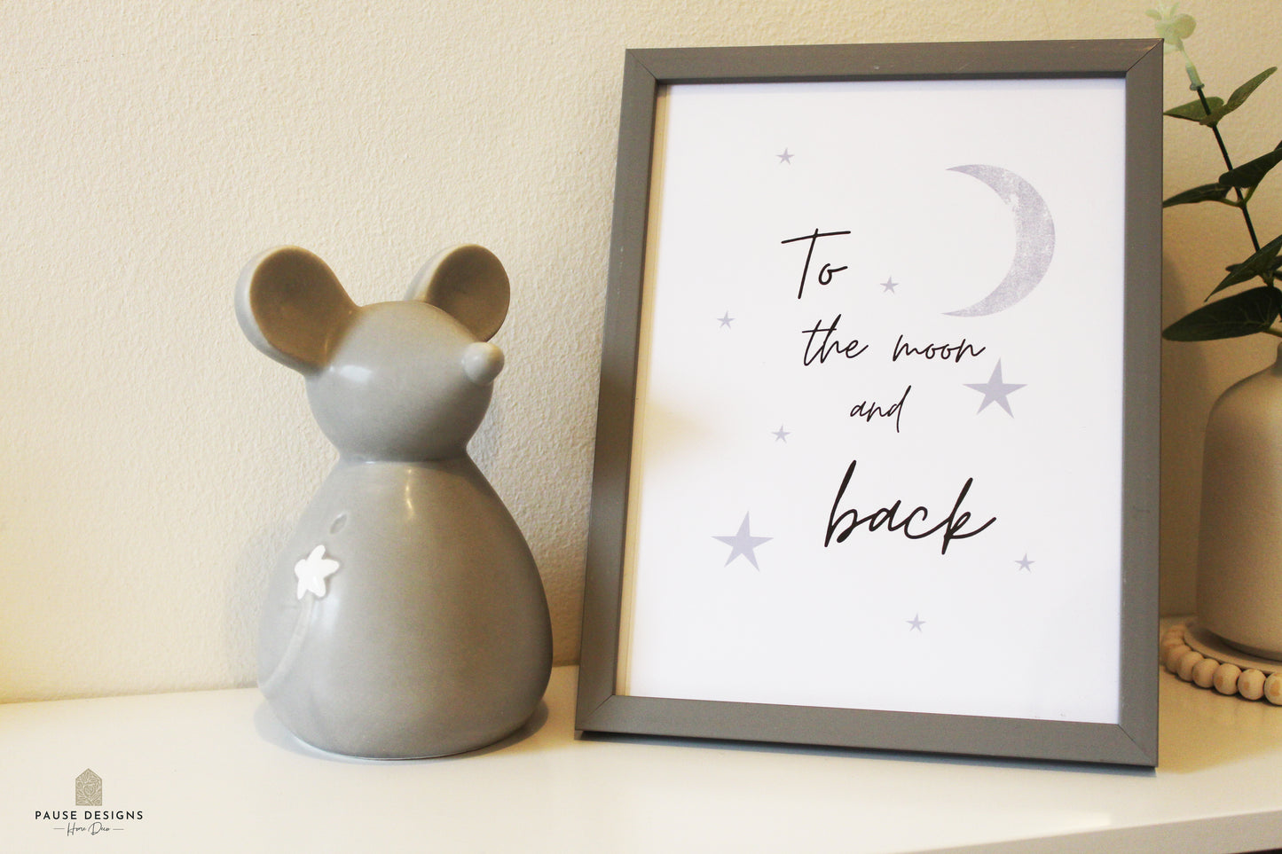 Ceramic Standing Mouse Ornament Matt Grey