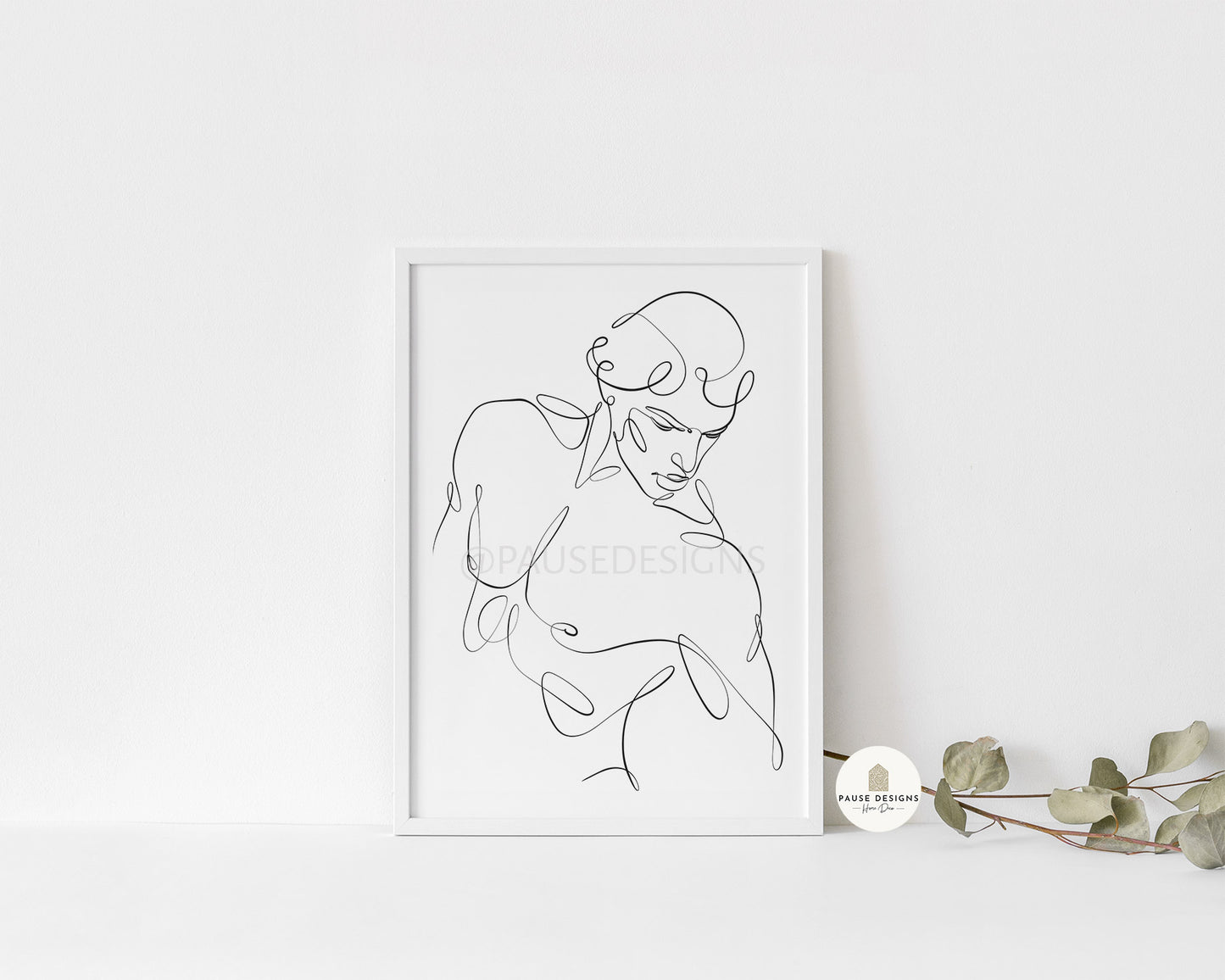 Male Torso Line Drawing Wall Art Print | Unframed Prints