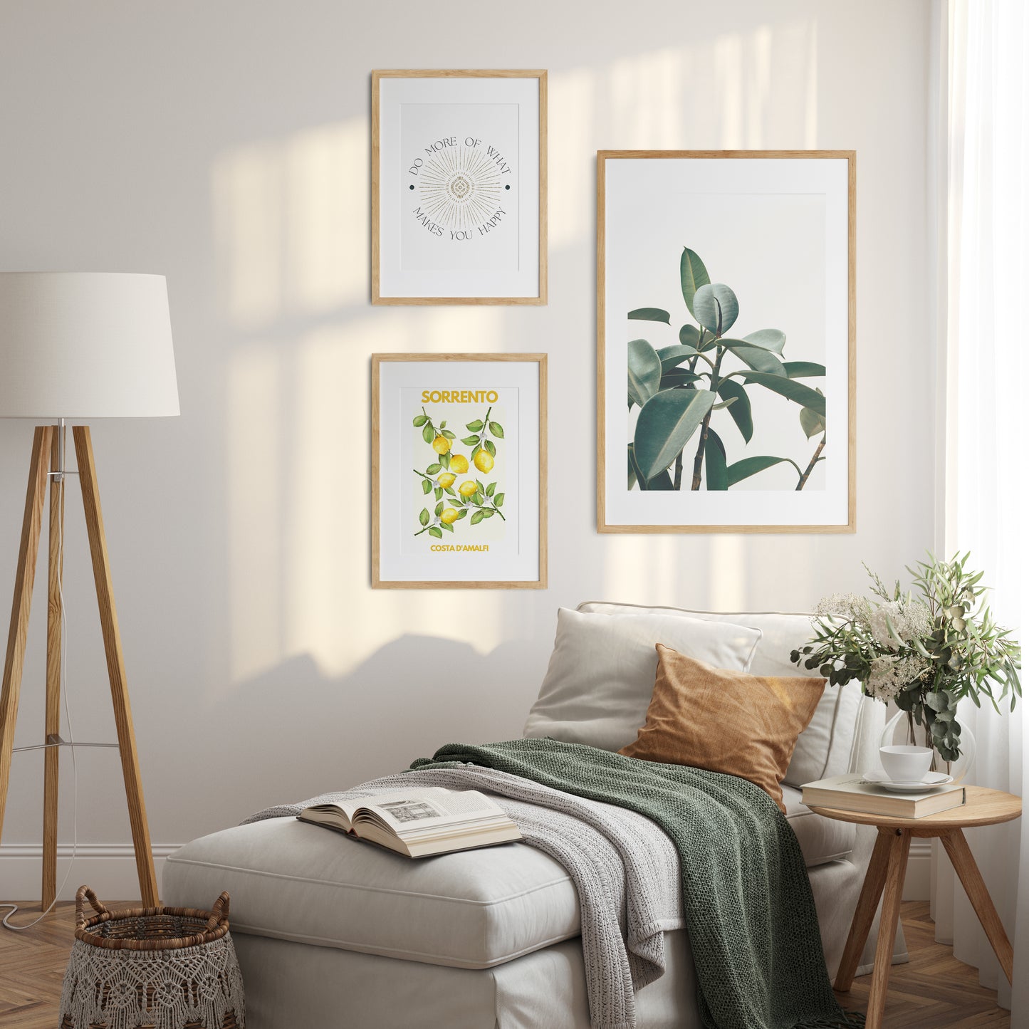Sorrento Lemons Amalfi Coast Cream Wall Art Print | Unframed Print