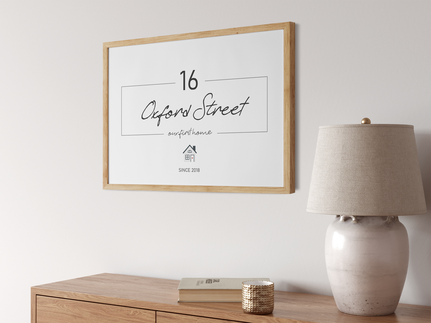 Personalised New Home House Number & Street Address Wall Art Print | Unframed Print