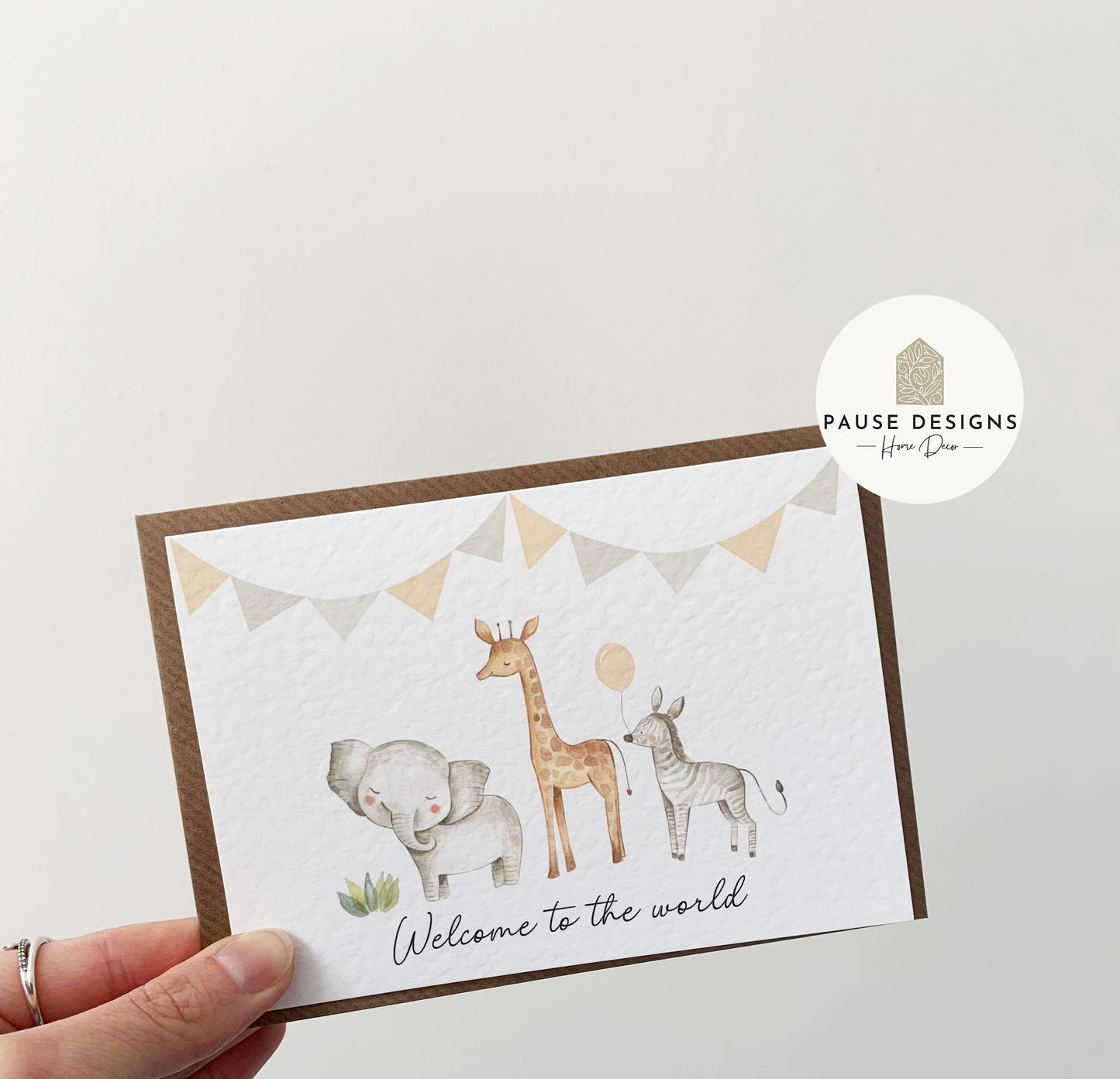 Welcome To The World, Jungle Animal New Baby Greetings Card