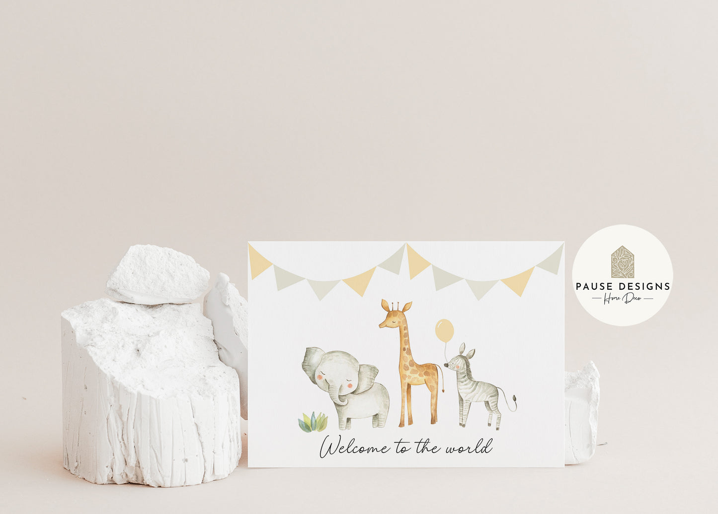 Welcome To The World, Jungle Animal New Baby Greetings Card