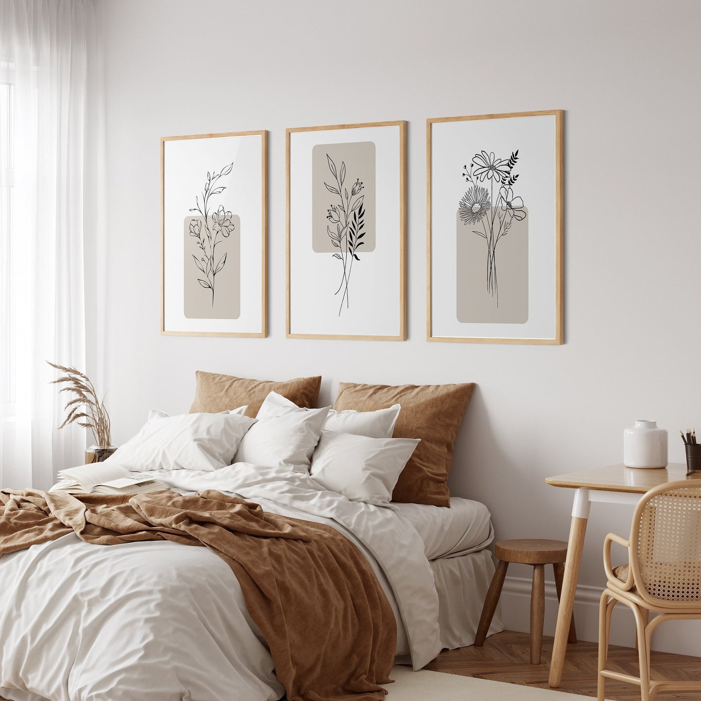 Set of 3 Neutral Wall Art Prints | UNFRAMED PRINT | Botanical Wall Art | Plant Wall Art | Neutral Home Decor |
