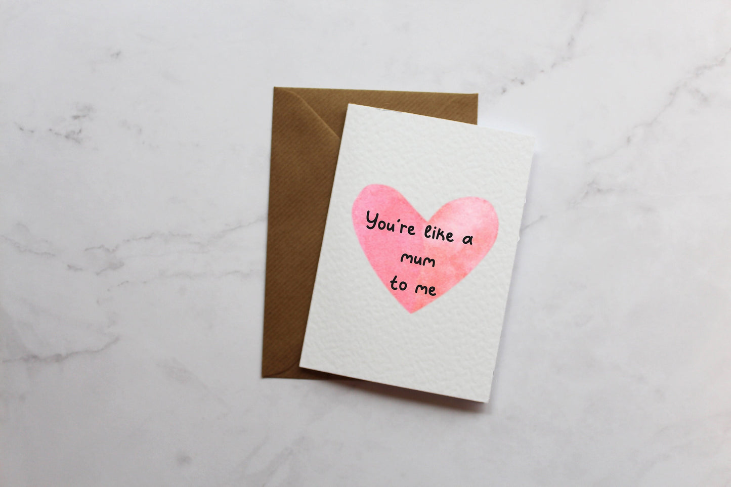 You're Like A Mum To Me Card | Cards For Mum | Mothers Day Card | Cute Cards | Minimalist Cards | Text Card | Heart Cards