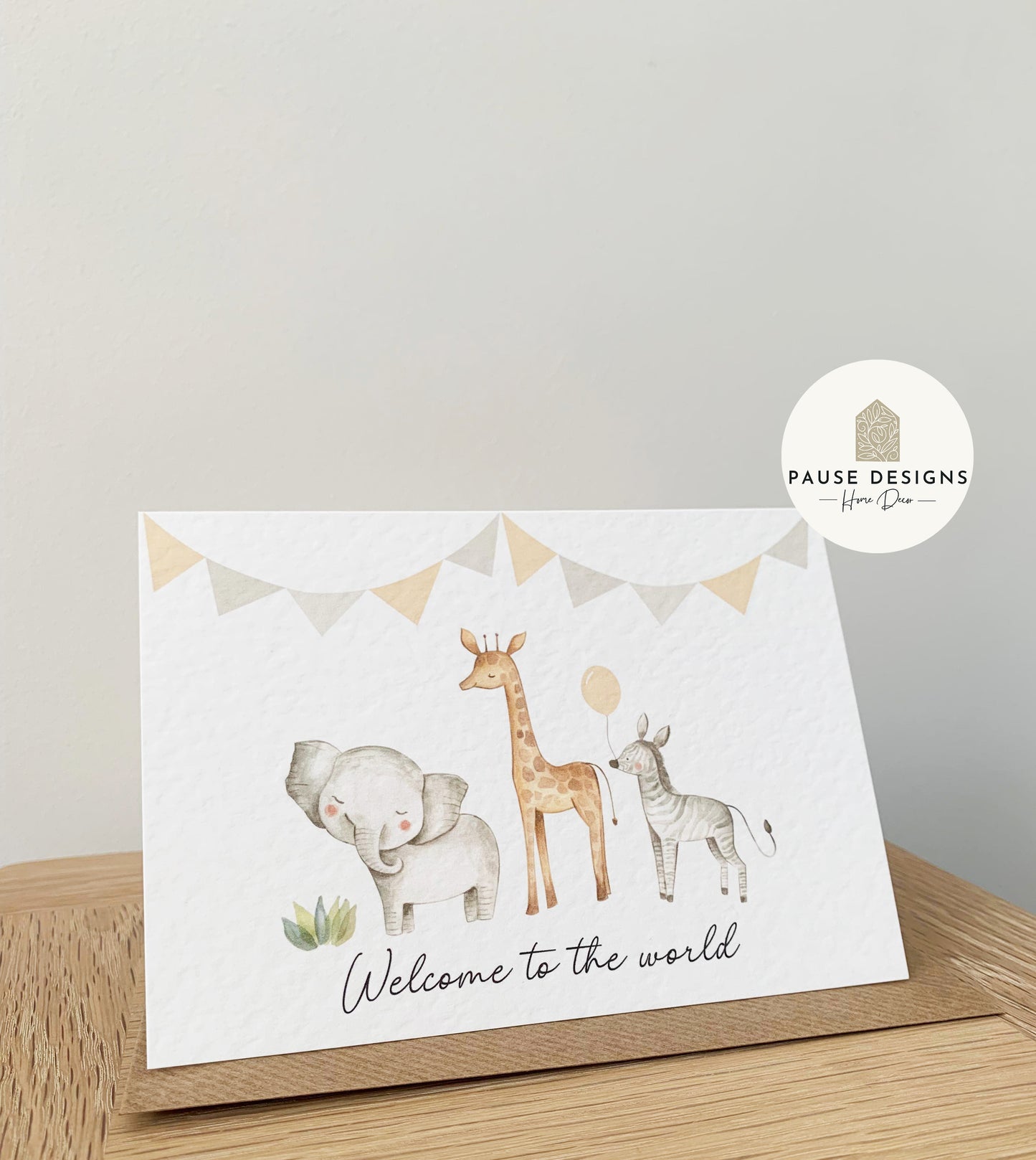 Welcome To The World, Jungle Animal New Baby Greetings Card