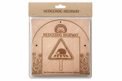 Hedgehog Highway Sign – Wooden Garden Access Hole for Wildlife Friendly Conservation
