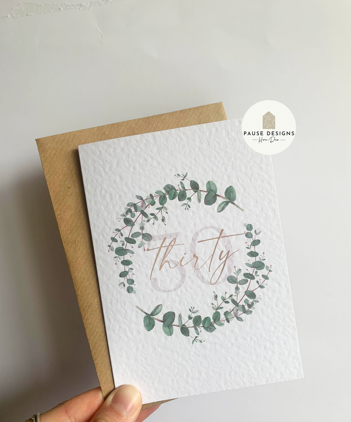 Botanical Wreath Gold 30th Birthday Card