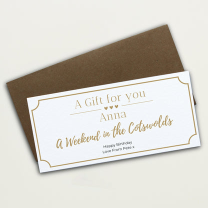 Personalised Gift Voucher Ticket - Special Surprise Reveal Gift Card, Unique Birthday Gift Idea, Customizable Present