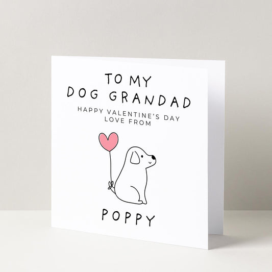 Dog Grandad Valentine's Day Card From From Your Best Friend and Puppy