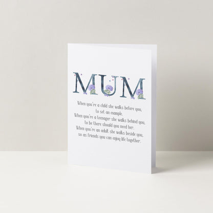 Mum Poem Mother's Day Card | Cards For Mum | Mothers Day Card | Cute Cards | Minimalist Cards | Flower Card | Sentimental Card