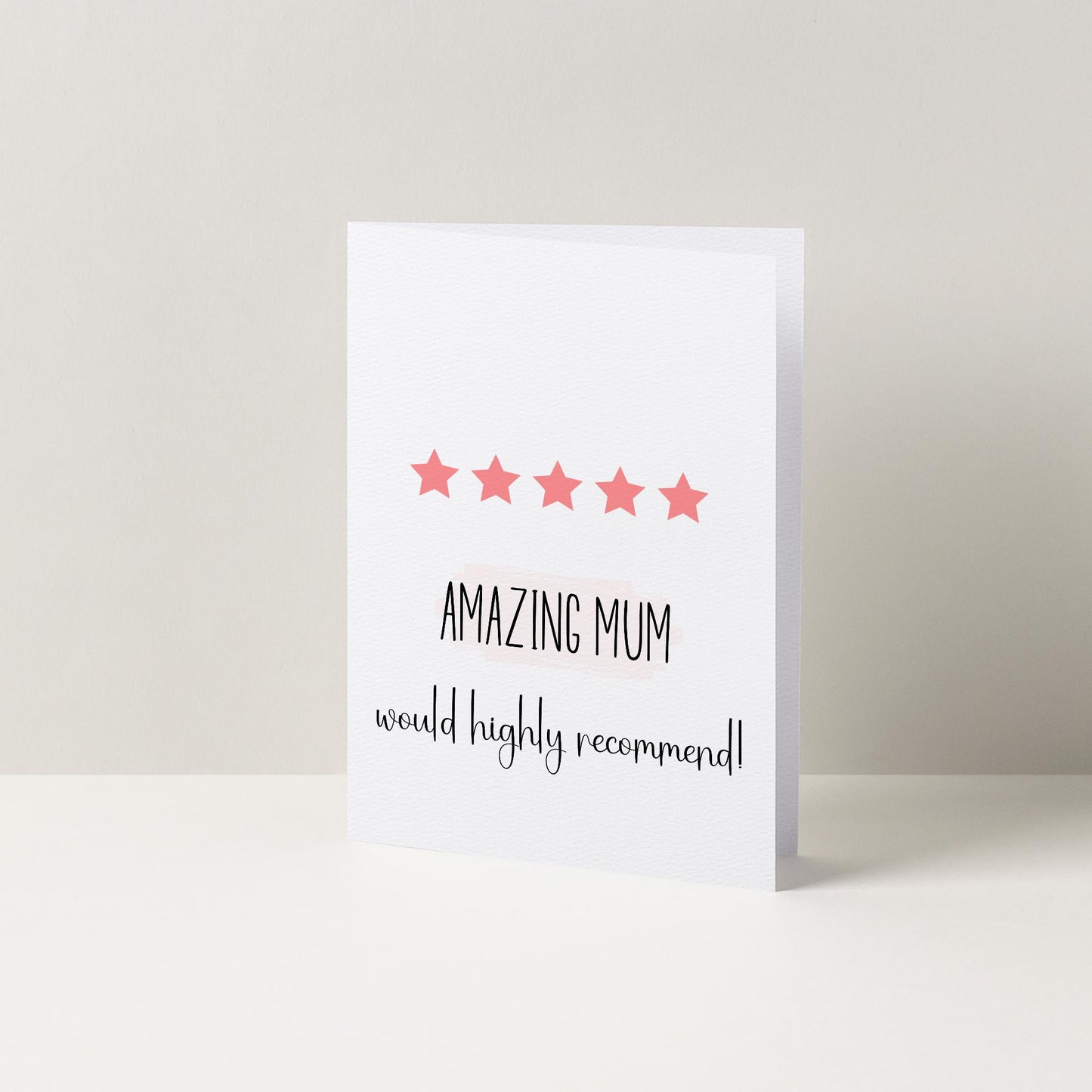 5 Star Review, Would Recommend Funny Mothers Day Card, Cute Card for Mum, Gift For Mum, Mother's Day