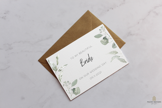 Personalised To My Beautiful Bride Wedding Day Card