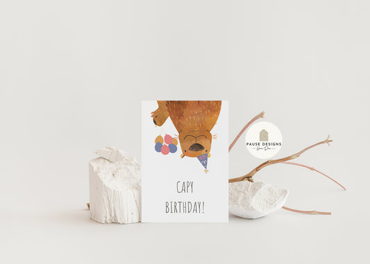 Capy Birthday Party Capybara Birthday Greetings Card