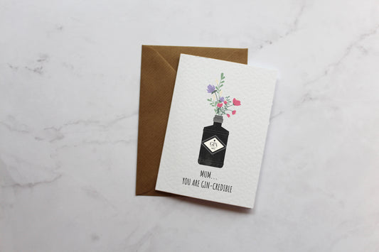 Gin Flower Bottle 'Mum...You Are Gin...Credible Mother's Day Card