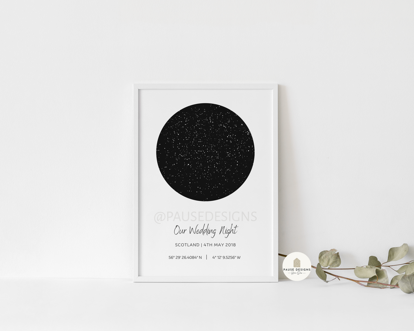 Custom Personalised Star Map Wall Art Print | Unframed Print