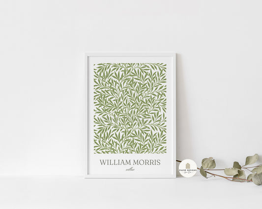 William Morris Willow Green Floral Wall Art Print | Unframed Print