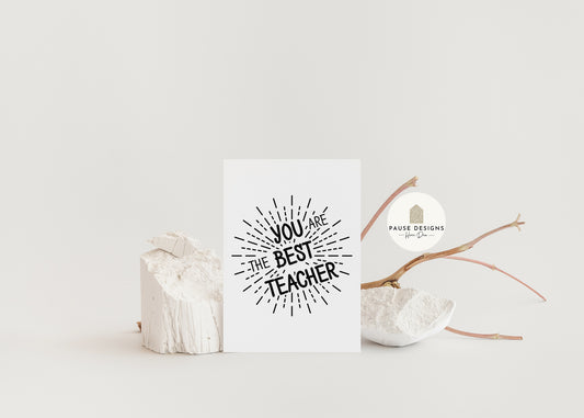 You're The Best Teacher Greetings Card | Teacher Thank You Card