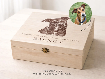 Personalised Dog Memorial Keepsake Box | Bespoke Wooden Engraved