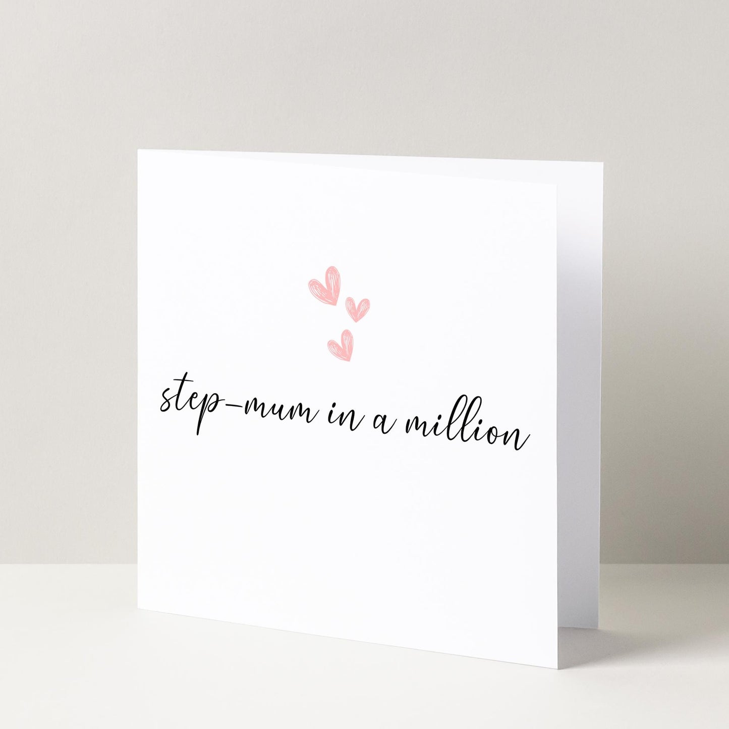 Step-Mum In A Million Card For Her Elegant Watercolour Hearts Design Mothers Day Card for Her with Personalisation
