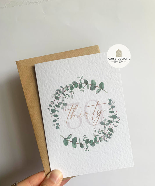 Botanical 30th Birthday Card | Greetings Card | Cute Birthday Cards | Thirtieth Birthday Card For Her | 30th Birthday Gift