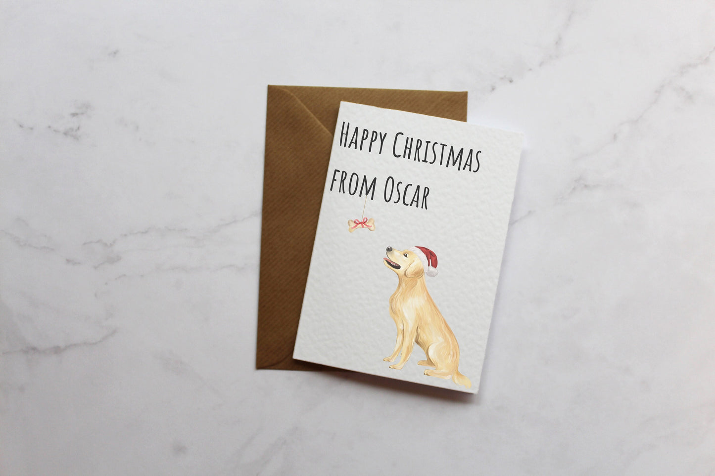 a card with a picture of a dog on it