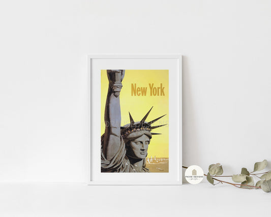 New York Remastered Vintage Travel Wall Art Print | UNFRAMED PRINTS | Home Decor | A3/A4/A5  Prints | Prints for Framing